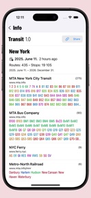 Transit: offline schedules screenshot