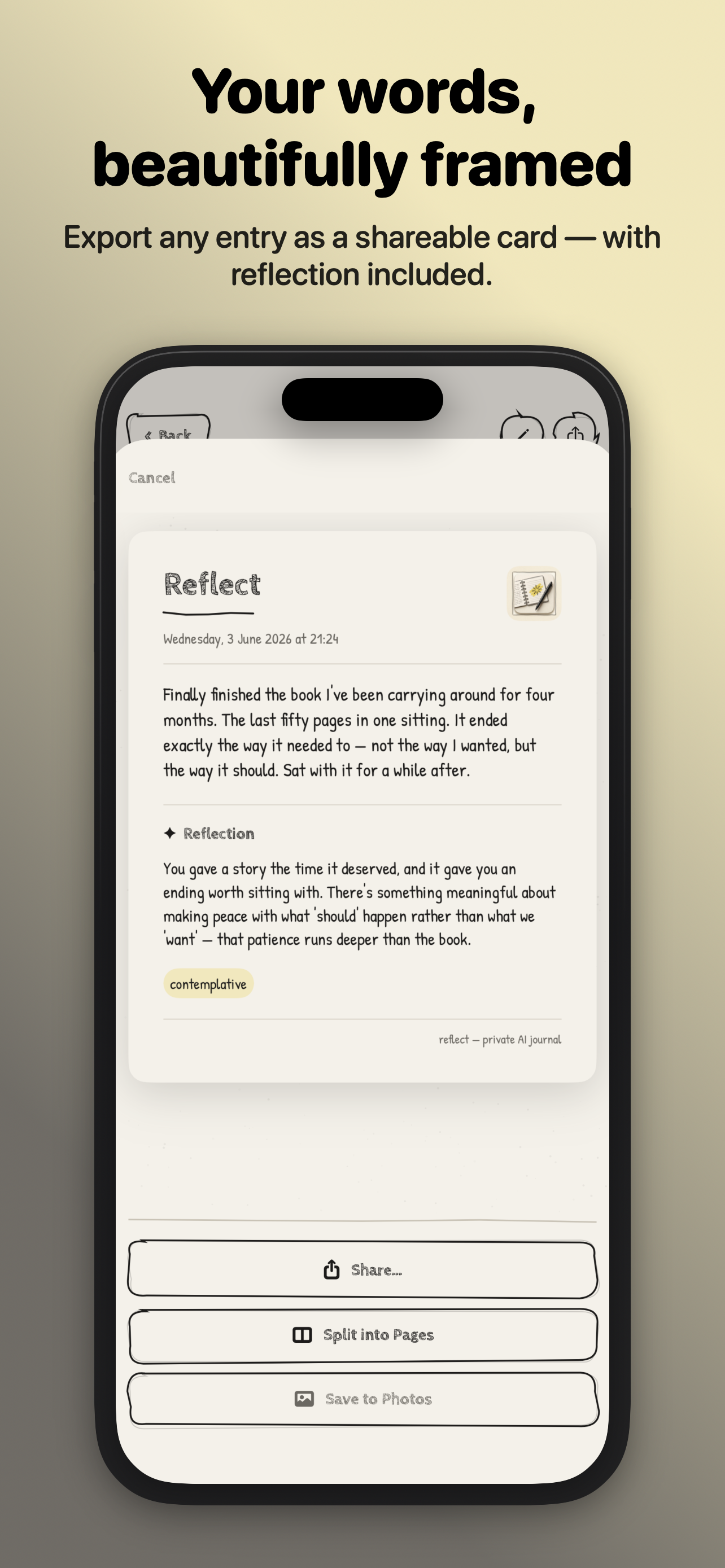 Reflect - AI Journal - Diary