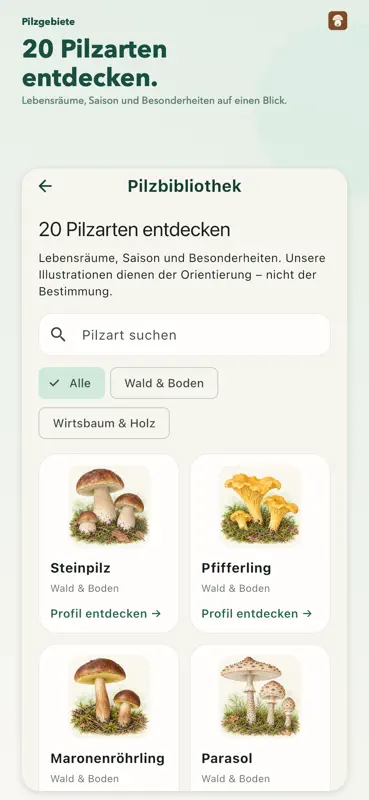 Pilzgebiete – Pilze finden screenshot 2 of 7
