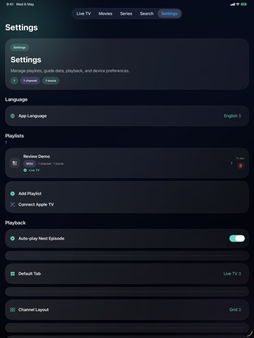 Aura TV: IPTV Player iPad screenshot