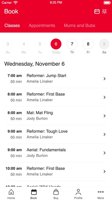 Self Love Club Pilates Studio Screenshot