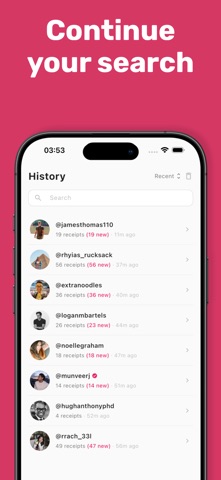 The Receipts: Social Search screenshot