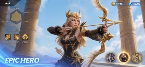 Puzzles & Conquest - Examine the app's legendary hero profiles, featuring detailed character artwork and a comprehensive overview of their skills and stats.