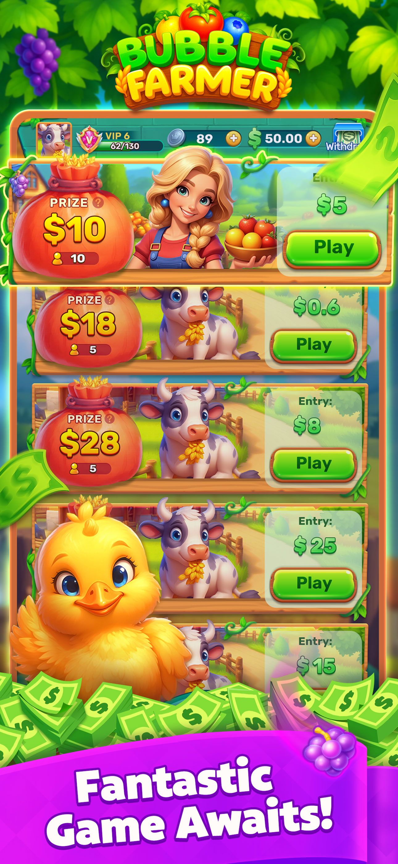 Bubble Farmer: Win Real Cash