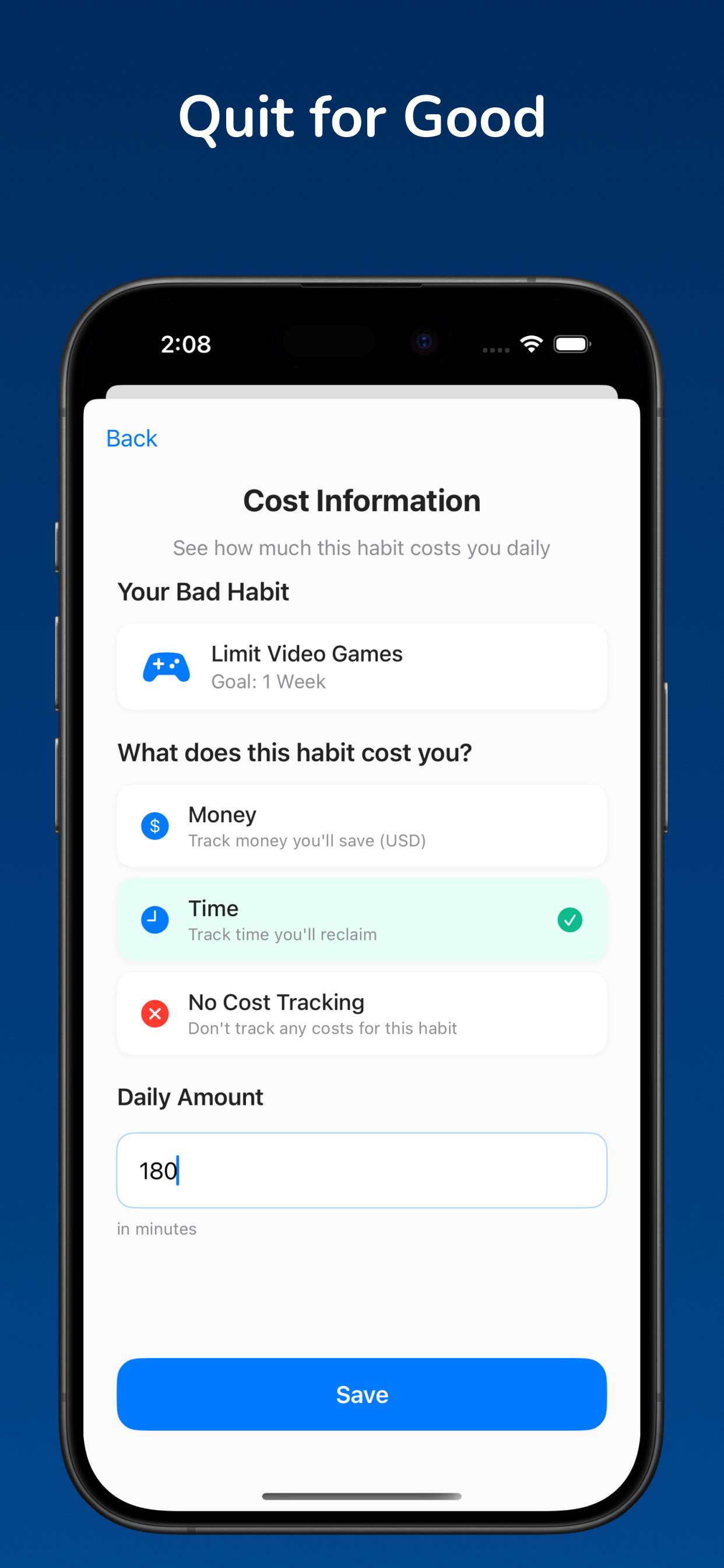 QuitBit - Break Bad Habits screenshot 7
