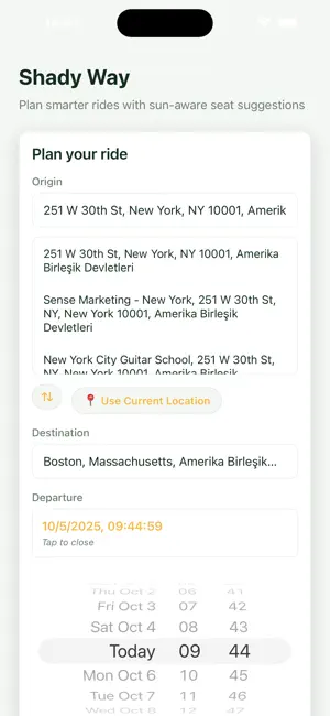Shady Way: Bus Seat Picker screenshot 1