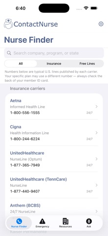 ContactNurse Screenshot 1 of 3