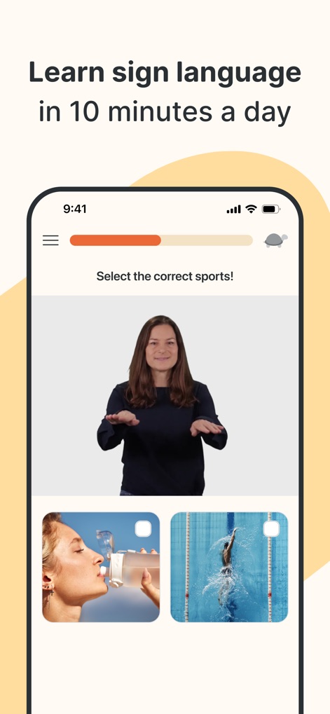Lingvano - Learn Sign Language - This tool provides interactive video lessons featuring a signing instructor and multiple-choice visual questions for effective daily practice.