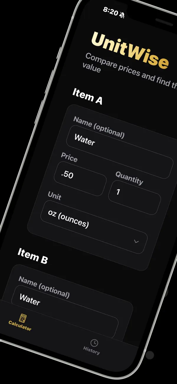 #1. UnitWise Compare (iOS) Podle: BRITTANY DANIELLE HORNICK