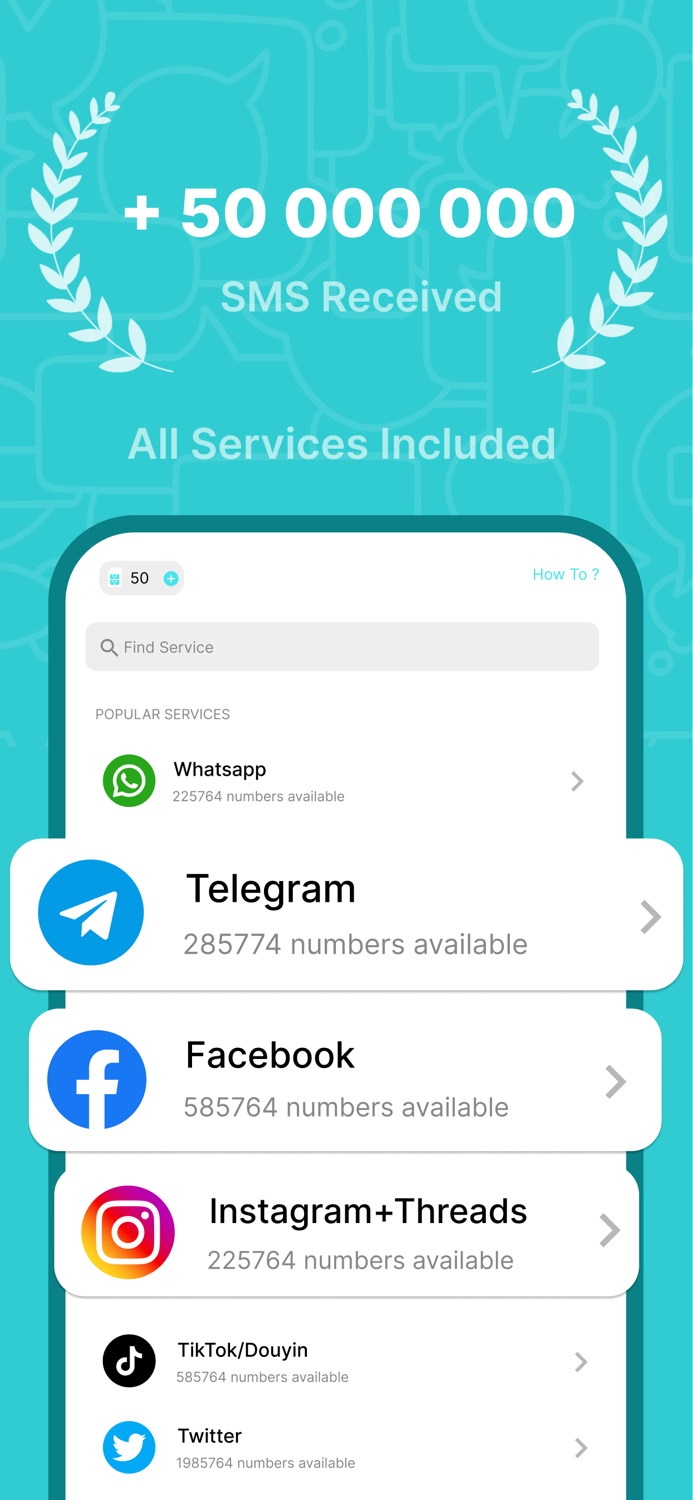 SimCode - Virtual Number SMS