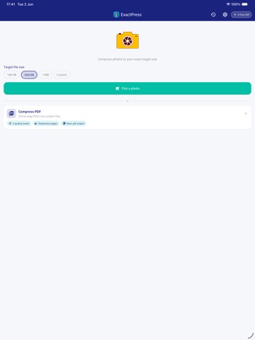 ExactPress: Compress to Size iPad screenshot