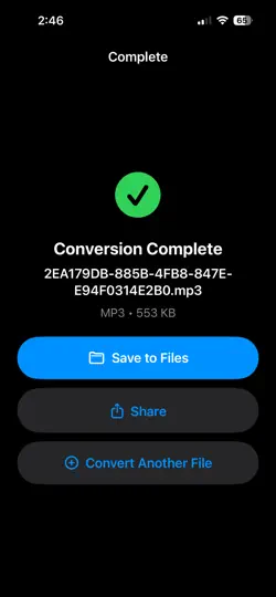 Captura de pantalla de AudioVERT en iPhone 1