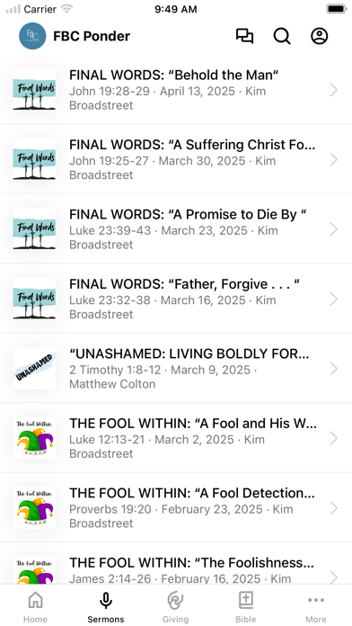 First Baptist Church Ponder Screenshot