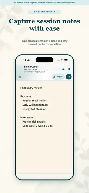Dietitian Notebook screenshot 2
