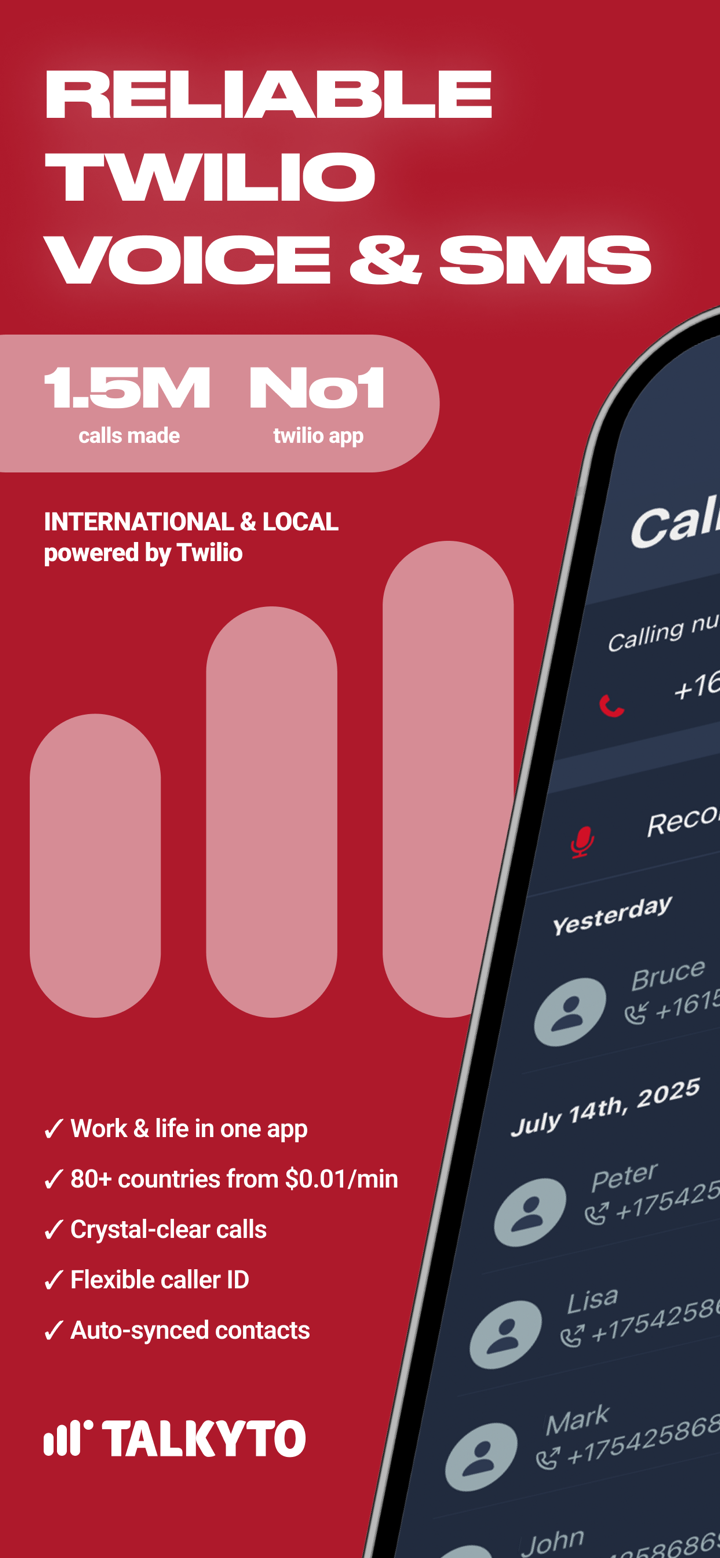Talkyto - Twilio Calls & SMS screenshot 1