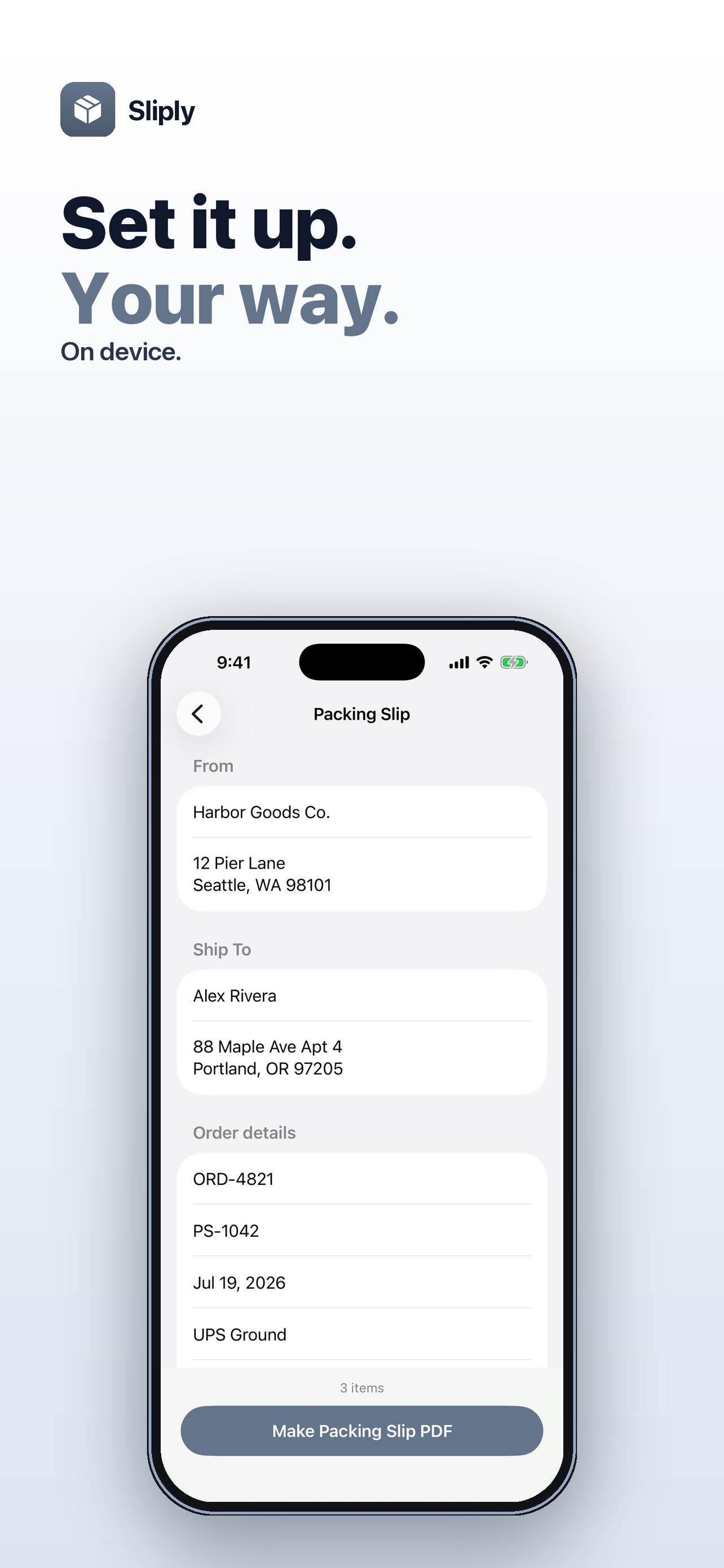 Sliply: Packing Slip screenshot 2