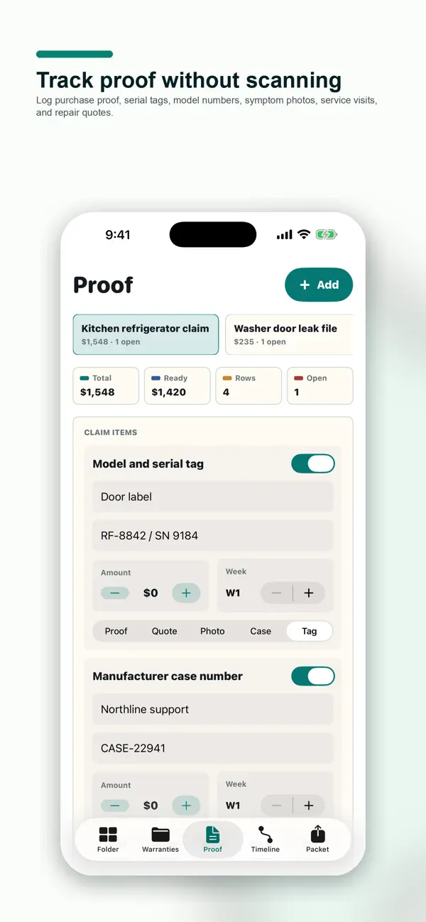 Screenshot #3 pour Appliance Warranty Studio