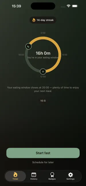 Fern: Intermittent Fasting screenshot 1