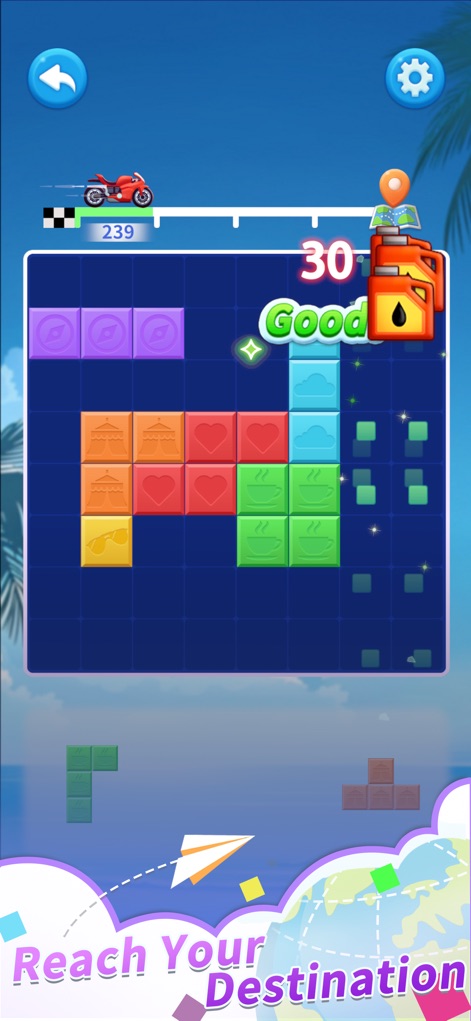 Block Odyssey - This tool showcases its unique Travel Mode, allowing players to track their mileage progress and aim for specific target objectives, such as reaching the gas tank.