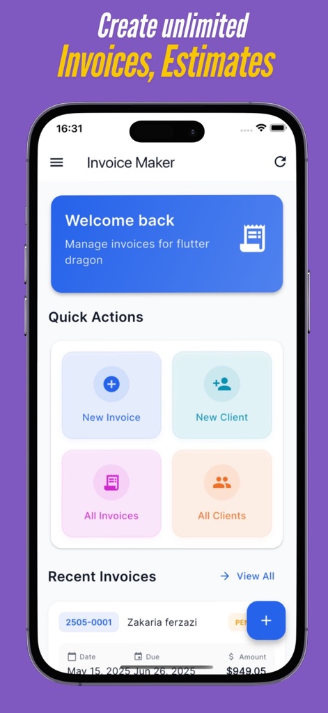 Invoice Estimate Generator - Utilities App | MWM