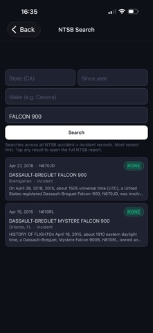 TailNumber: FAA Lookup screenshot