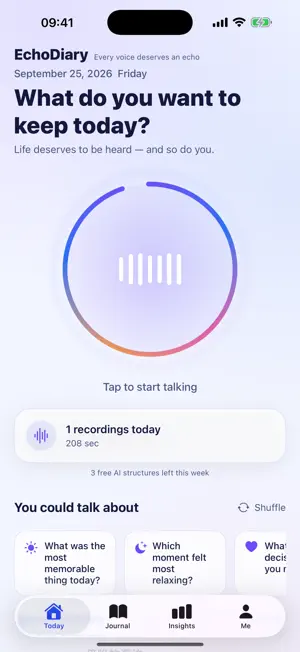 EchoDiary - AI Voice Diary screenshot 1