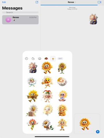 Dreaming Daisy Stickers iPad screenshot