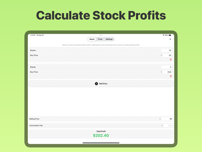 Stock Profit Calculator 2025