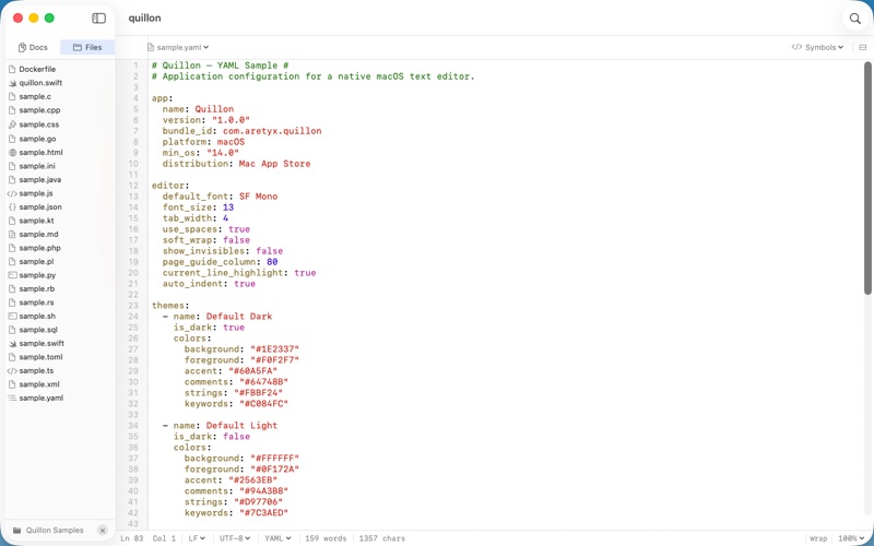 Quillon Editor screenshot