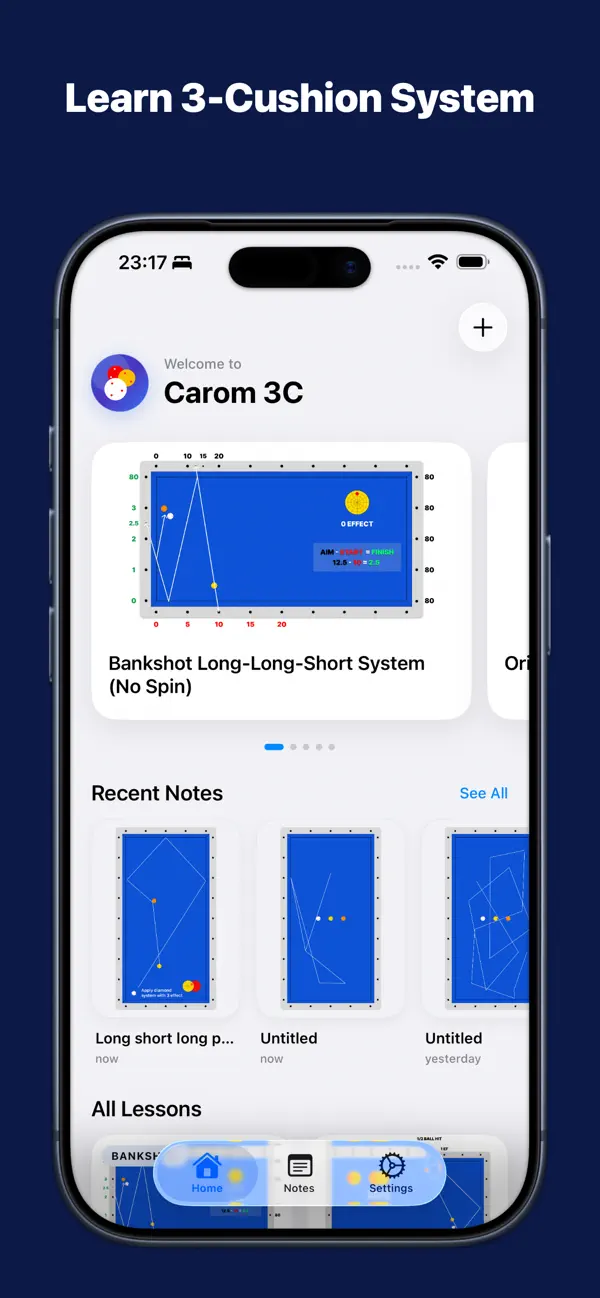 Screenshot #1 pour Carom 3C: Billiards & Notes