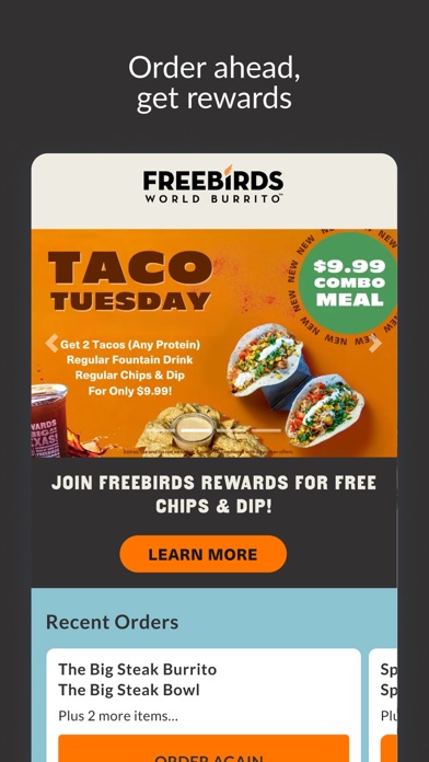 Freebirds World Burrito iPhone screenshot 1 - Food & Drink app