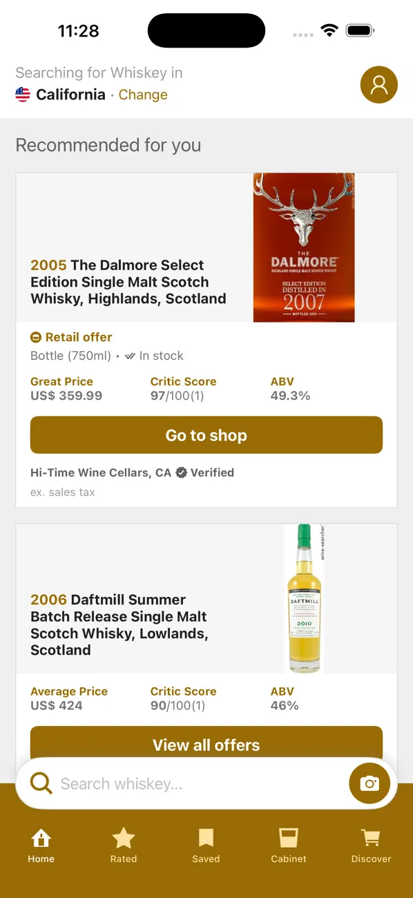 Screenshot #1 pour Whiskey Searcher: Find Prices