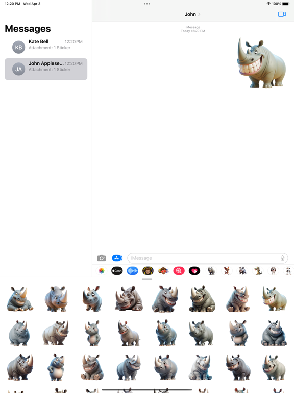 Screenshot #4 pour Happy Rhino Stickers