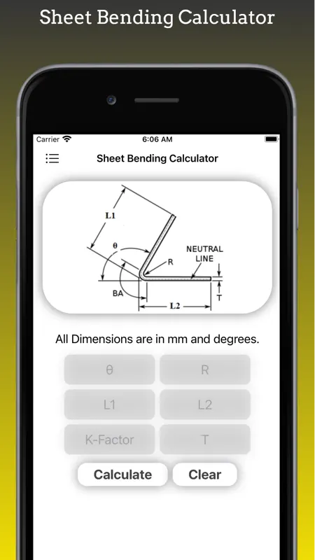 Sheet Bending Calc screenshot 1 of 4