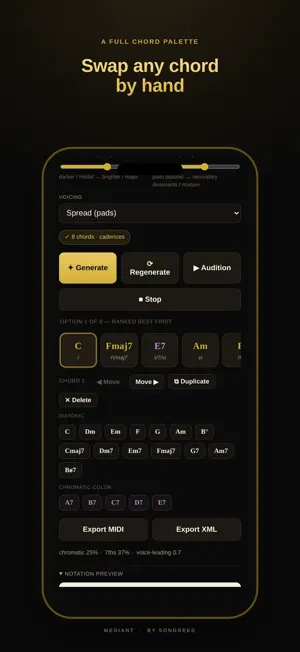 Mediant: Chords & Harmonize screenshot 4