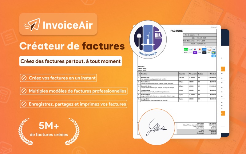 Screenshot #1 pour facture et devis - InvoiceAir
