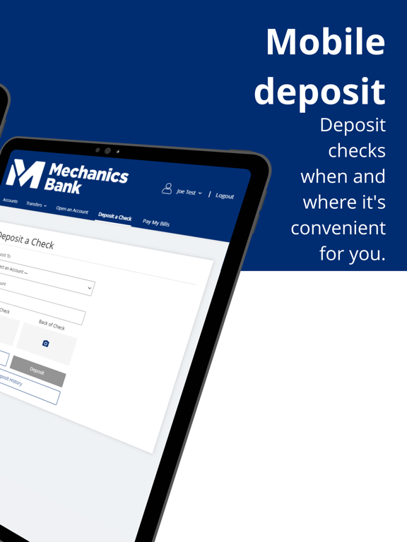 Mechanics Bank-Mobile Banking iPad screenshot 5 - Finance app