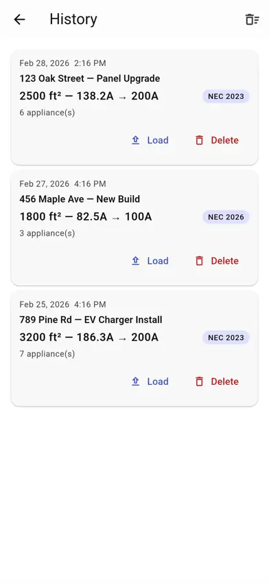 Electrical Load Calc NEC screenshot 4