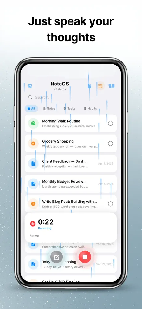 NoteOS：语音笔记与待办 应用截图