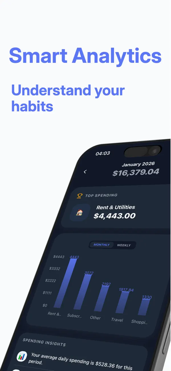 Screenshot #2 pour Zently - AI Expense Tracker