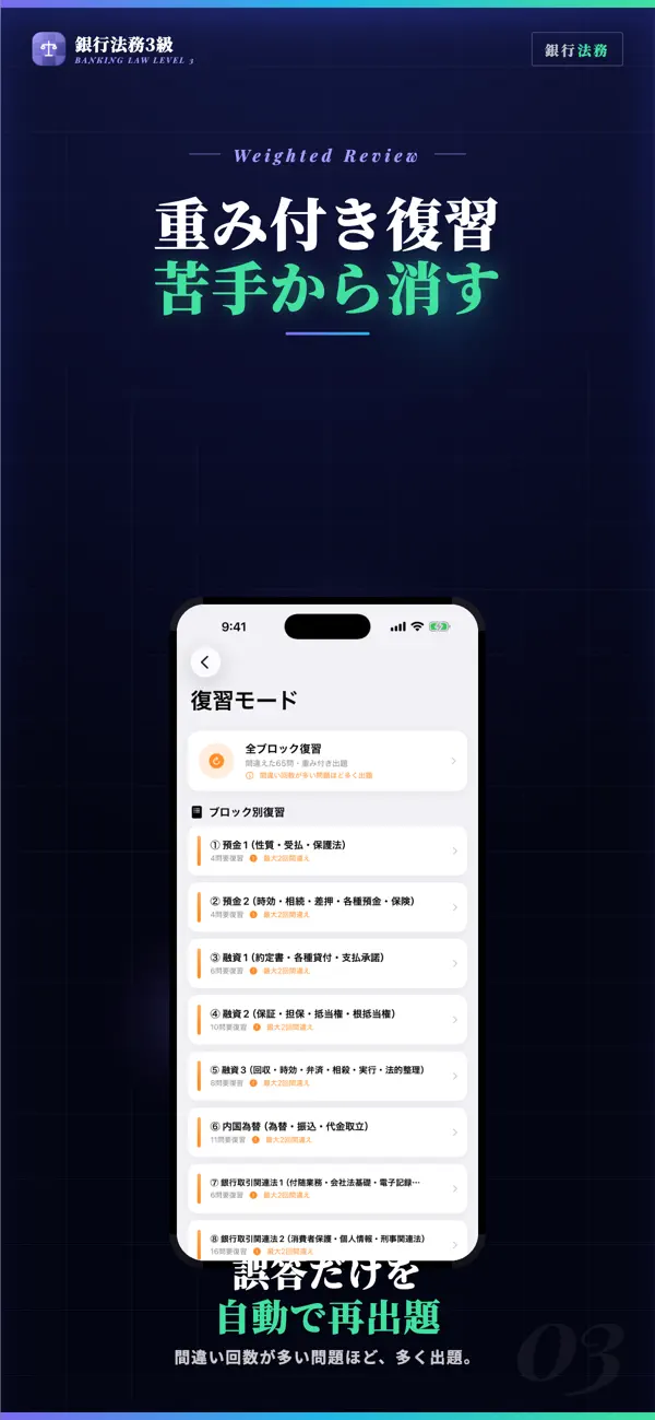 Screenshot #3 pour 銀行業務検定 法務3級 試験対策｜問題集