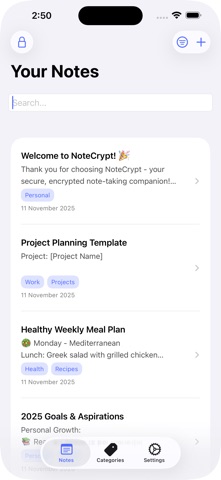NoteCrypt: Encrypted Notes screenshot