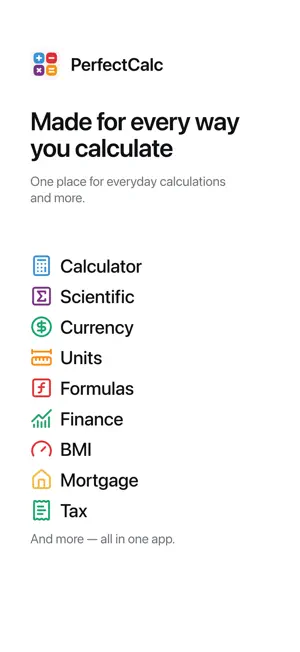 PerfectCalc: Calculator Suite screenshot 1