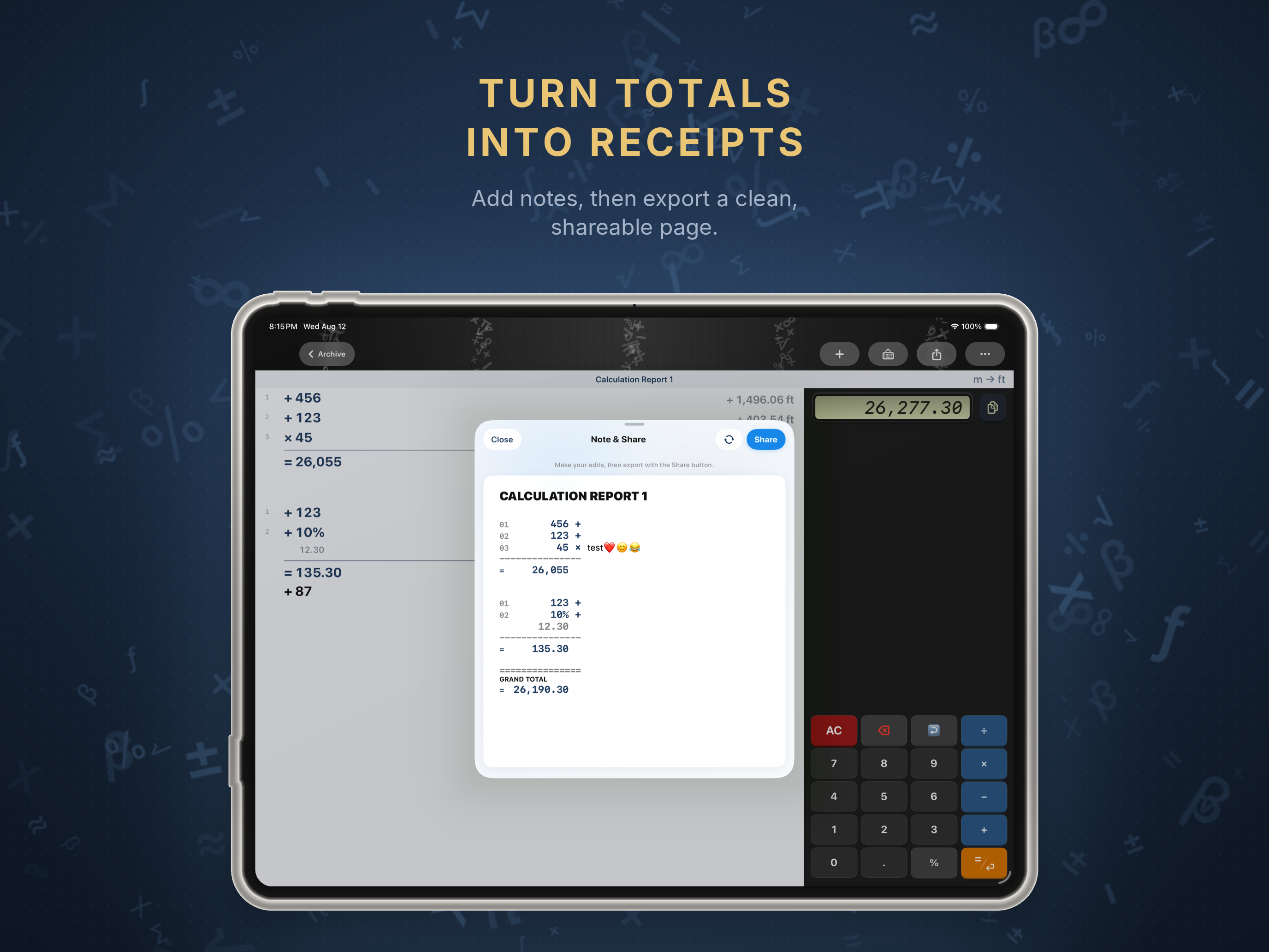 Calculator Notes & Receipts screenshot 13