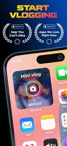 Reelshot: Vlog Camera App iPhone screenshot
