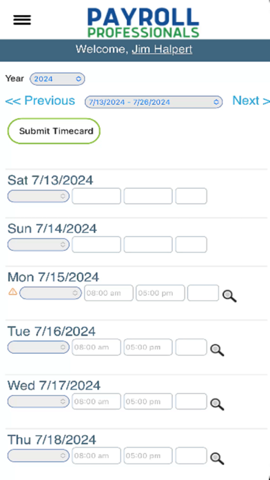 Payroll Professionals Kiosk Screenshot