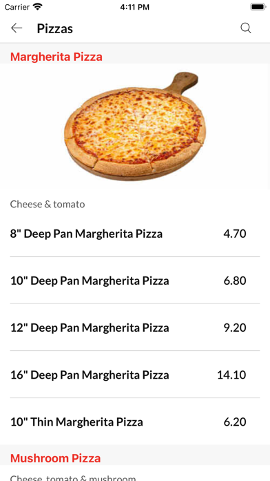 Pizza Pronto. Screenshot
