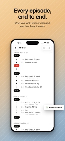 Click Pain: Symptom Tracker Screenshot 2 of 6