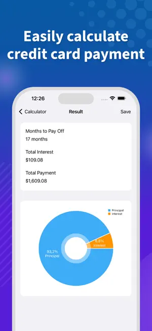 Credit Card Payment Calculator screenshot 1