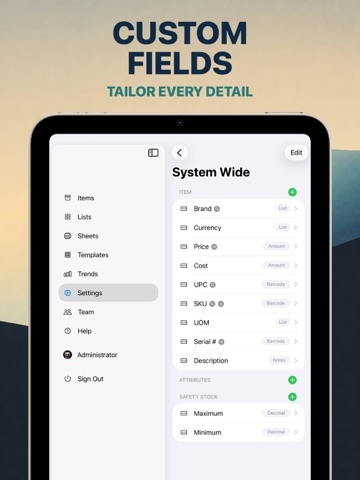 Inventory for Business iPad screenshot